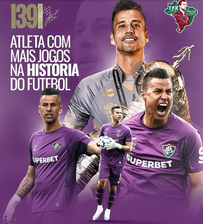 Fábio bate recorde e é o jogador que mais disputou partidas oficiais no futebol mundial